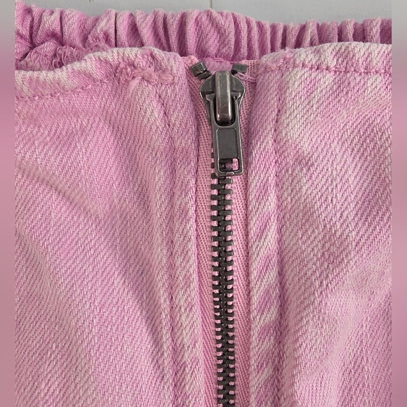 Future Collective W/Gabriella Sleeveless Denim Corset Top Sz L Pink 2887-BE - Picture 7 of 15